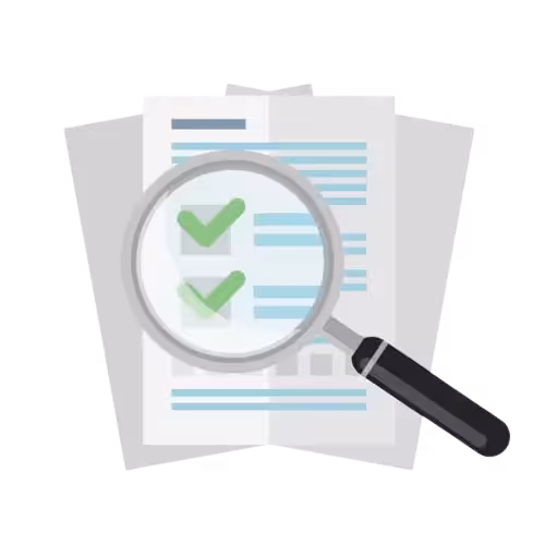 Magnifying Glass Over Perfectly Formatted Document